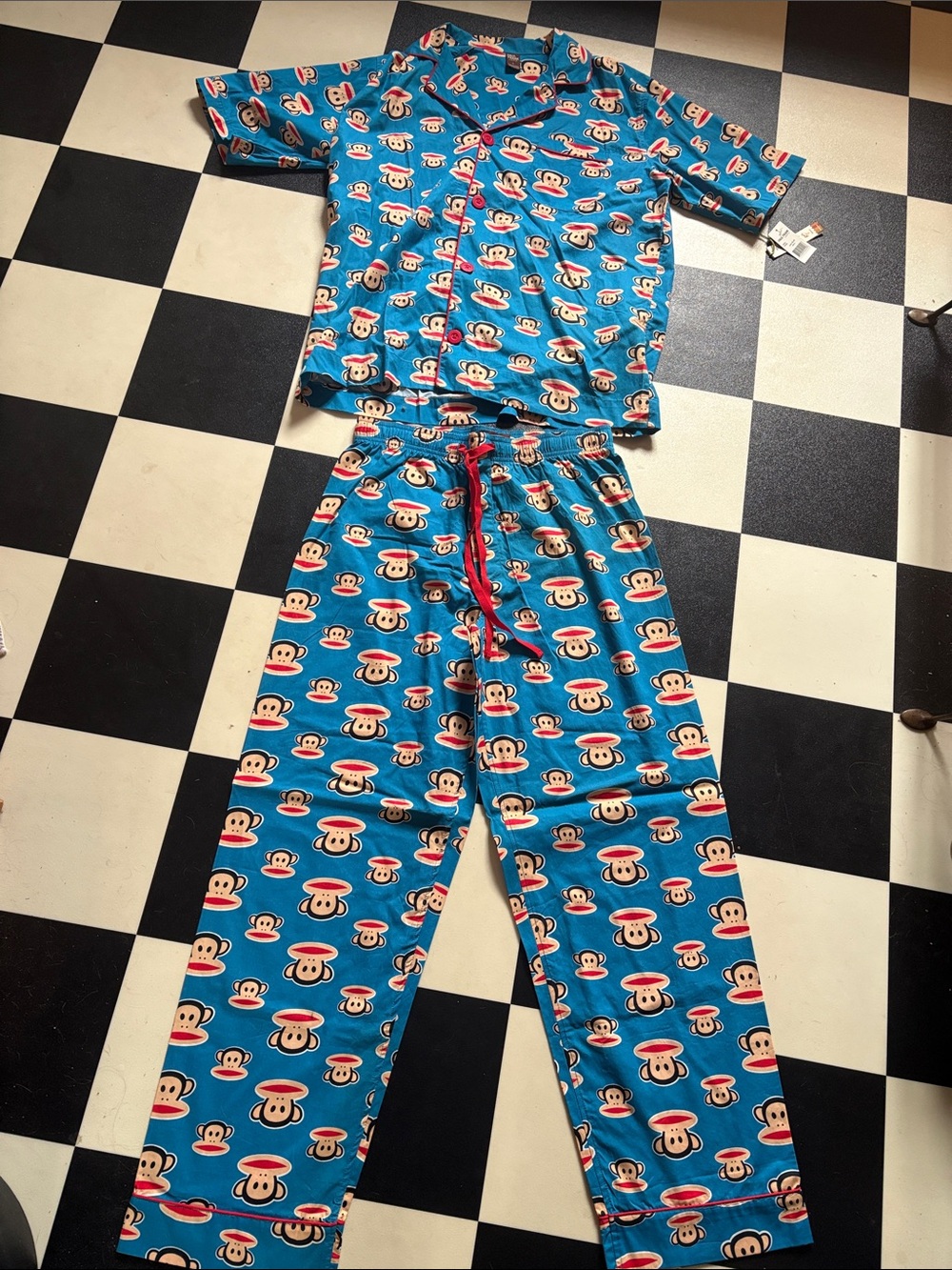 Vintage Paul Frank Julius monkey print pajama set